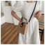 Fashion Off White Straw Lock Crossbody Bag