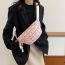 Fashion Pink Cotton And Linen Checkered Large-capacity Crossbody Bag