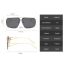 Fashion Silver Double Gray Large Square Frame Sunglasses