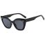 Fashion White Frame Gray Pc Rice Nail Large Capacity Triangle Sunglasses