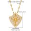 Fashion Gold Copper And Diamond Geometric Shield Necklace