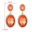 Fashion Rose Red Alloy Diamond Oval Earrings