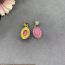 Fashion Pink Copper Diamond Oval Earrings