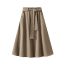 Fashion Apricot Polyester Pleated Skirt
