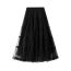 Fashion Khaki Mesh Patchwork Layered Skirt