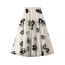 Fashion Khaki Polyester Printed Pleated Skirt
