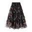 Fashion Black Polyester Printed Pleated Skirt