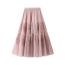Fashion Pink Mesh Lace Pleated Skirt