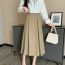 Fashion Apricot Micro Pleated Suit Skirt