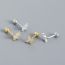 Fashion Gold Color Silver Diamond Butterfly Piercing Nails