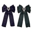 Fashion Navy Blue Fabric Diamond-encrusted Multi-layered Bow Hairpin