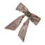 Fashion Brown Fabric Diamond Studded Bow Hairpin