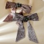 Fashion Brown Fabric Diamond Studded Bow Hairpin