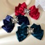 Fashion Navy Blue Fabric Diamond-encrusted Multi-layered Bow Hairpin