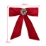 Fashion Red Fabric Plush Diamond Bow Hair Clip