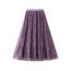 Fashion Purple Mesh Pleated Skirt