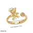Fashion B Gold-plated Copper And Diamond Bear Open Ring