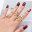 Fashion C Gold-plated Copper Geometric Open Ring With Diamonds
