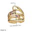 Fashion C Gold-plated Copper Geometric Open Ring With Diamonds