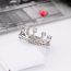 Fashion Rose Gold Kr47874-k Titanium Steel Diamond Crown Ring
