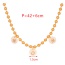 Fashion Gold Round Shell Letter Mom Pendant Copper Bead Necklace (6mm)