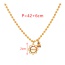 Fashion Golden 1 Copper Inlaid Zirconia Boys Flower Letter Mama Pendant Bead Necklace (3mm)