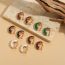 Fashion Green Gold-plated Copper Geometric Earrings