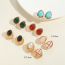 Fashion Red Turquoise Copper Geometric Turquoise Drop Shape Stud Earrings