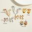 Fashion Two Color Hearts Gold-plated Copper Bow Love Earrings