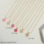 Fashion Pink Butterfly Gold Plated Copper Oil Dripping Butterfly Necklace