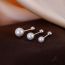 Fashion 10mm White Pearl Screw Earrings Copper Round Pearl Earrings (single)