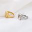 Fashion Silver Glossy Three-dimensional Square Stainless Steel Ring