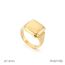 Fashion Gold Glossy Three-dimensional Square Stainless Steel Ring