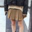 Fashion Khaki Low Waist Wide Pleated Skirt