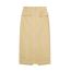 Fashion Khaki Straight Pocket Trim Shift Skirt
