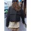 Fashion Black Blend Contrasting Lapel Buttoned Jacket