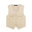 Fashion Khaki Blend-breasted Double-pocket Vest