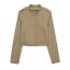 Fashion Khaki Blended Stand Collar Jacket