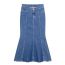 Fashion Blue Denim Fishtail Skirt