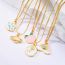 Fashion Rainbow Alloy Dripping Oil Rainbow Cat Claw Planet Necklace Set