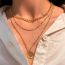 Fashion Gold Copper Geometric Medal Multi-layer Necklace