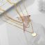 Fashion Gold Copper Geometric Medal Multi-layer Necklace