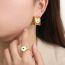 Fashion Gold Earrings Titanium Steel Oil Drop Eye Earrings