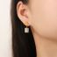 Fashion 3# Titanium Steel Diamond Cylindrical Earrings