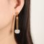 Fashion 3# Titanium Steel Diamond Cylindrical Earrings