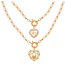 Fashion Golden 2 Copper Inlaid Zirconium Heart Letter Mom Pendant Pearl Beaded Necklace