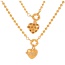 Fashion Golden 2 Copper Inlaid Zirconium Love Flip Letter Mom Pendant Bead Necklace (3mm)