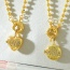 Fashion Golden 2 Copper Inlaid Zirconium Love Flip Letter Mom Pendant Bead Necklace (3mm)