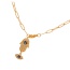 Fashion Gold Copper Set Zirconium Palm Eye Pendant Lobster Clasp Necklace
