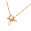 Fashion Gold Titanium Steel Ot Buckle Pearl Pendant Necklace